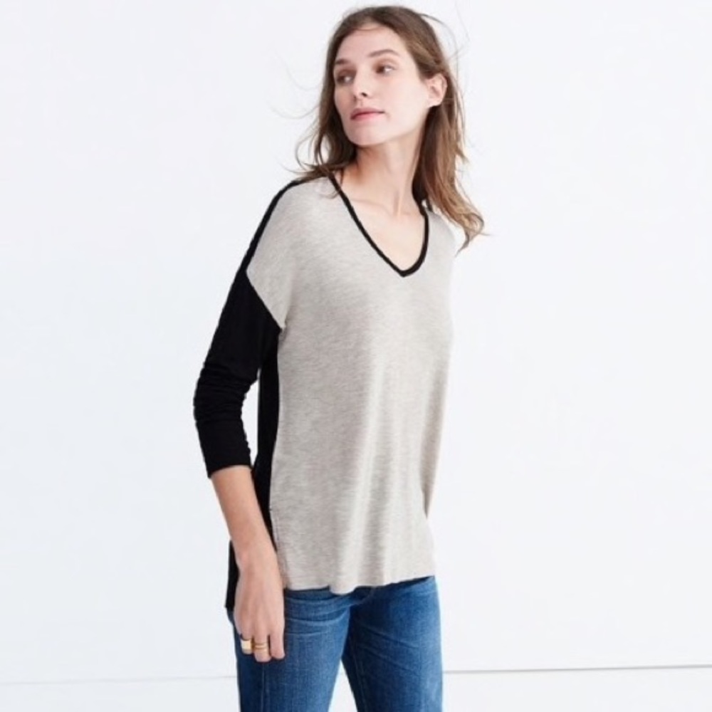 Madewell Anthem color block long sleeved top